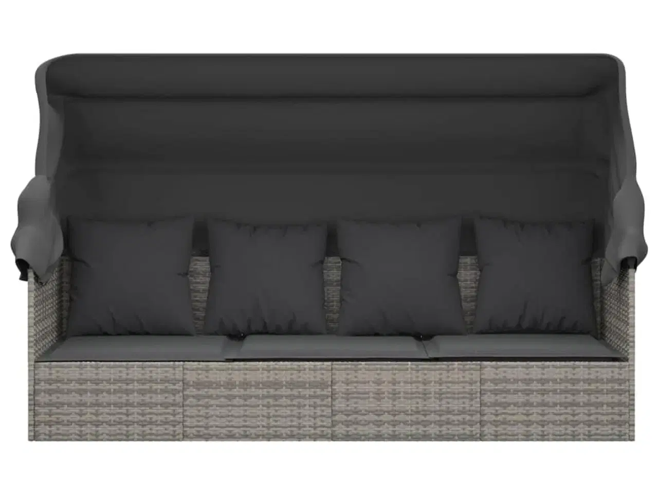 Billede 3 - Udendørs loungesofa med tag og hynder polyrattan Grøn