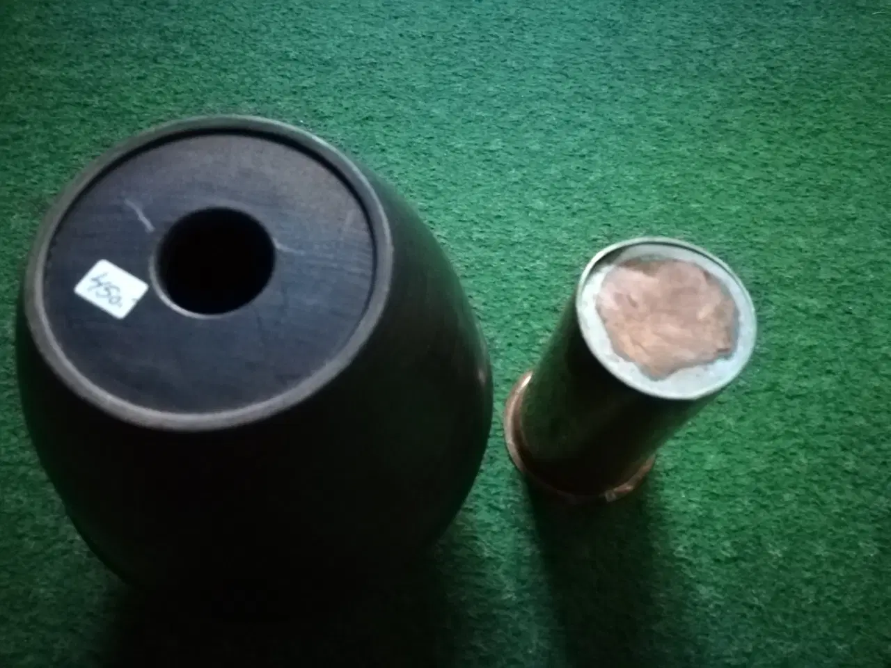 Billede 2 - Blomstervase i træ med kobberkop