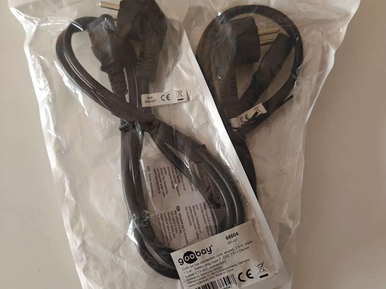 Billede 1 - Computerkabler, Standard 230V kabel med Schüko sti