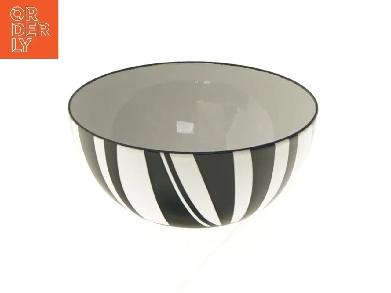 Billede 1 - Sort og hvid skål med striber, Ø 10 cm fra Cathrineholm (str. Ø 10 cm)