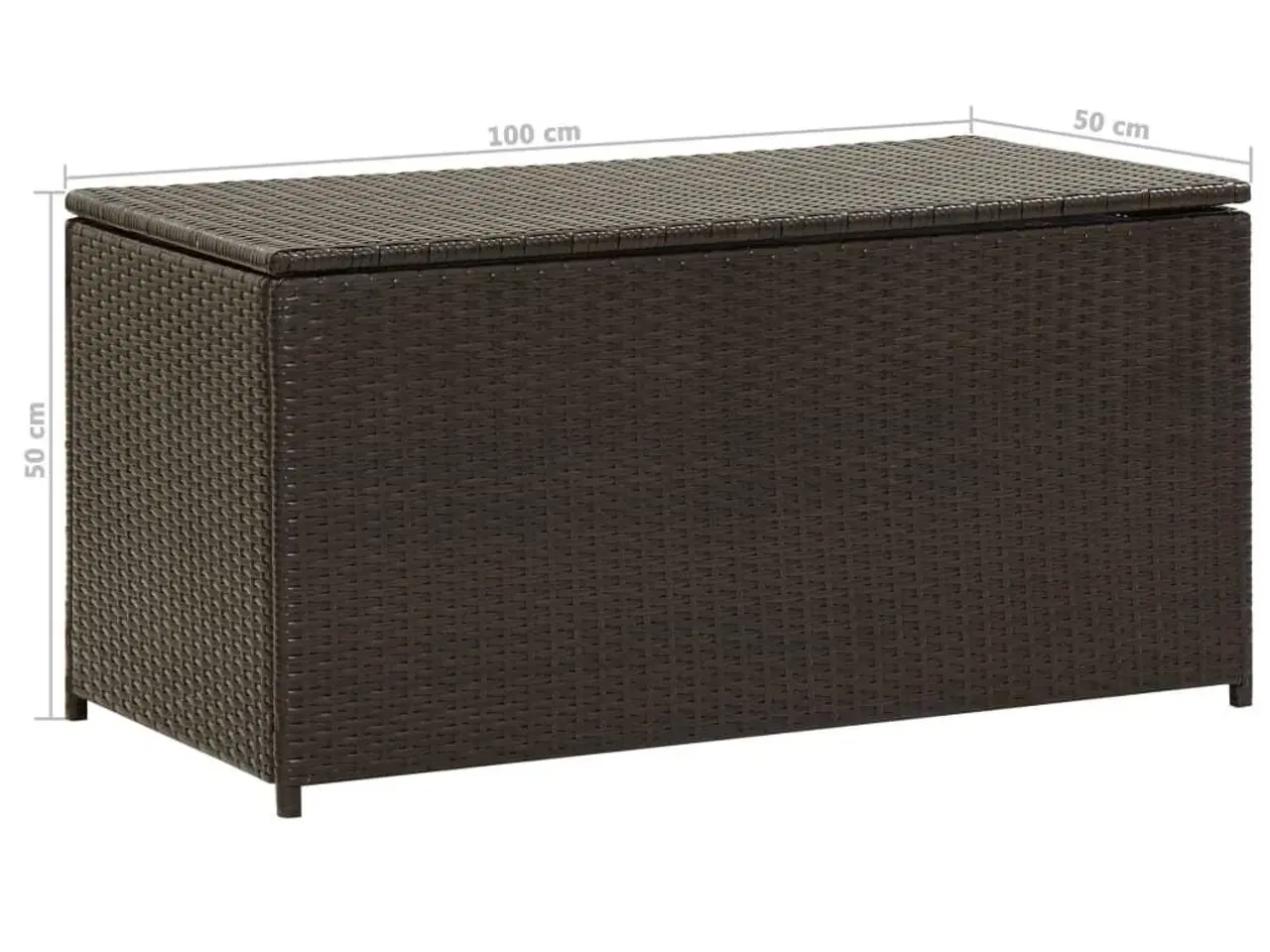 Billede 9 - Opbevaringskasse til haven 100x50x50 cm polyrattan brun