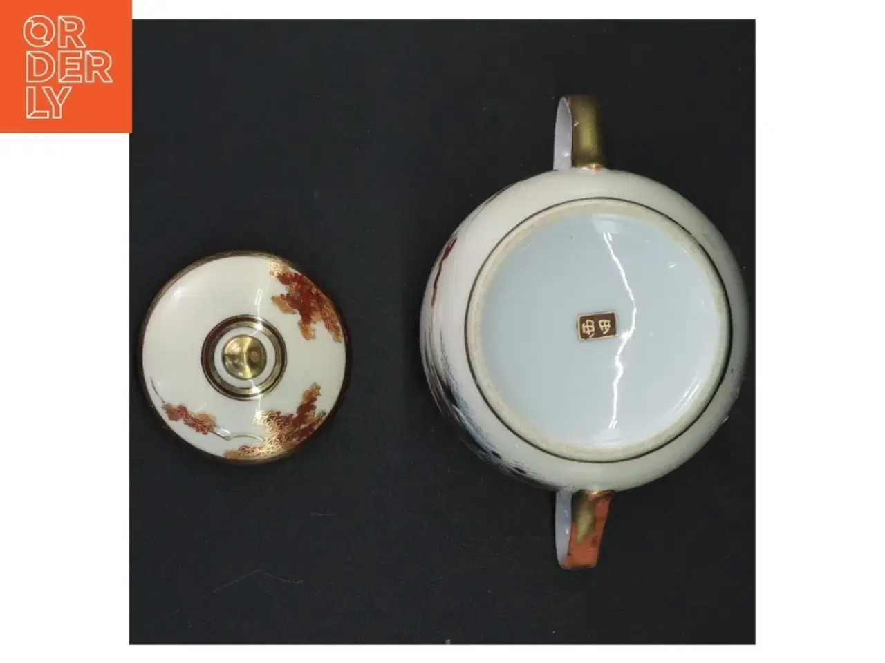 Billede 6 - Porcelænstepotte med låg og dekoration (str. Ø 10 cm)