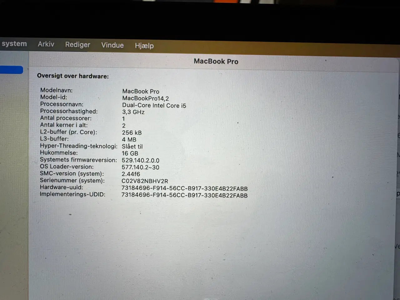 Billede 10 - Apple MacBook Pro 13” (Mid 2017) – 16 GB RAM / 512