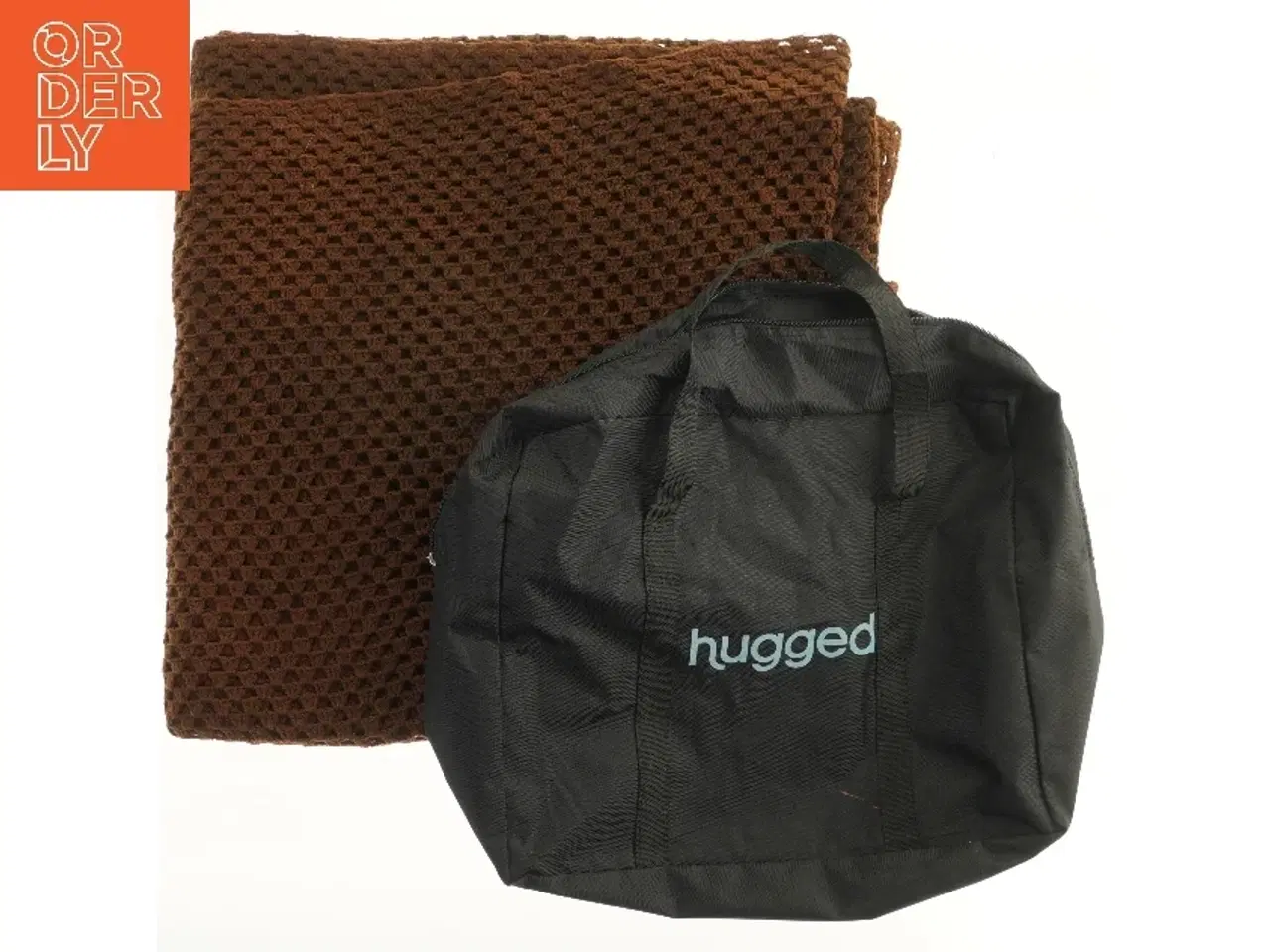 Billede 1 - Hæklet tæppe med taske fra hugged (str. 220x220 cm)