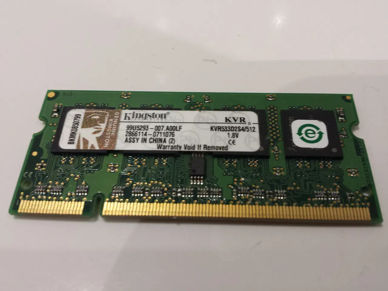 Billede 1 - Kingston 512MB DDR3 SDRAM, SO DIMM 200-pin