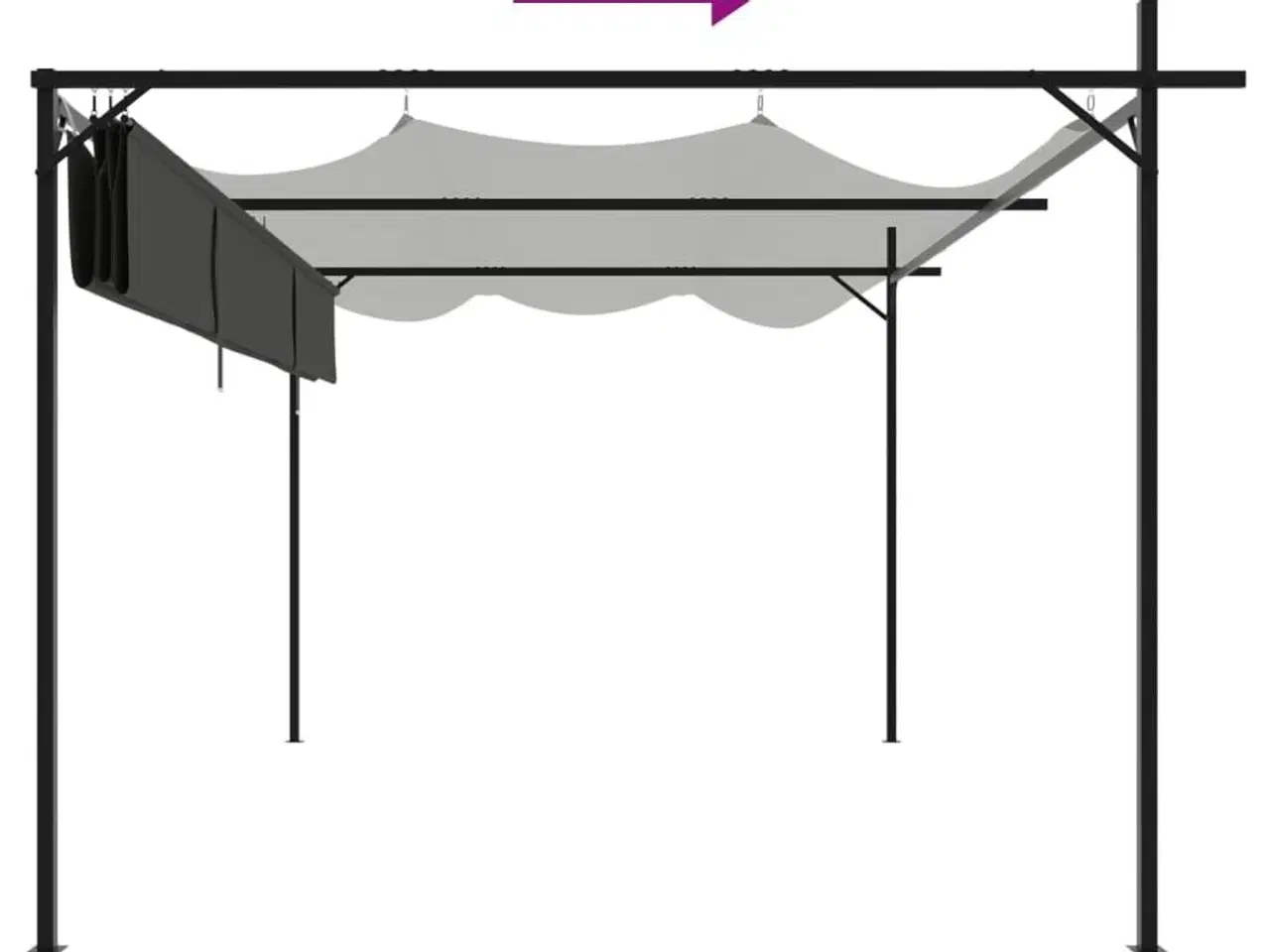 Billede 6 - Pergola med sammenrulleligt tag 395x292x230 cm antracitgrå