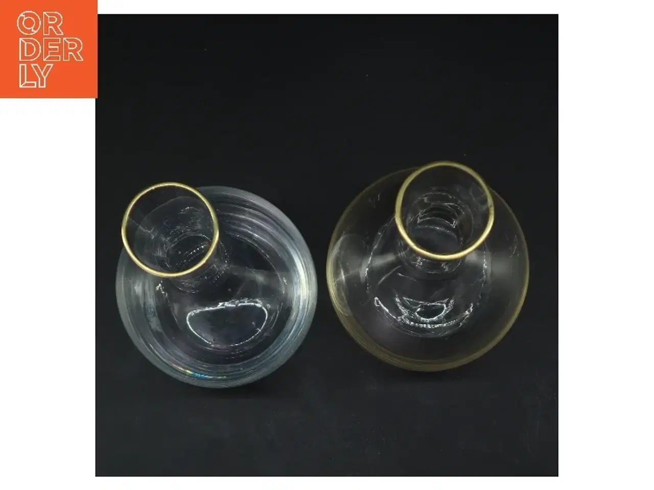 Billede 3 - Glaskarafler med guld kant (str. 24,5 cm)