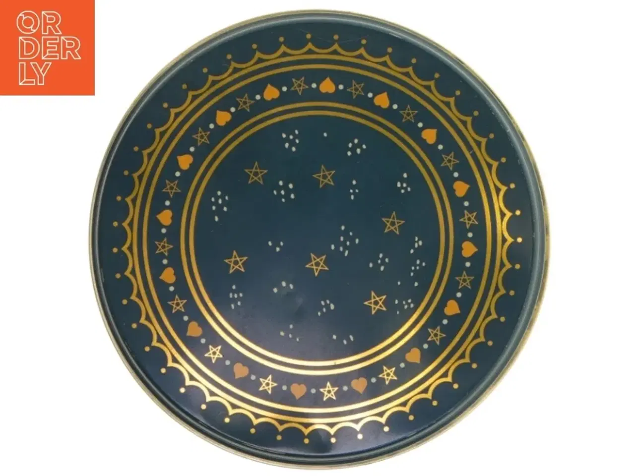 Billede 4 - Dekorativ opbevaringsdåse (str. Ø. 16 cm. længde. 16,5 cm)