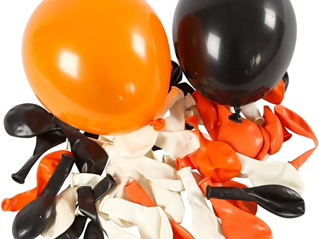 Billede 1 - Runde Balloner 23-26 cm - 100 stk. i Sort, Orange, Hvid