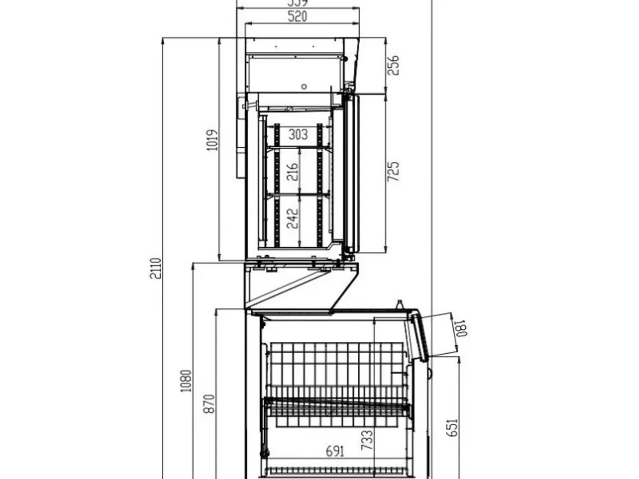 Billede 2 - Kummefryser + frysereol – hvid – 546/900 liter