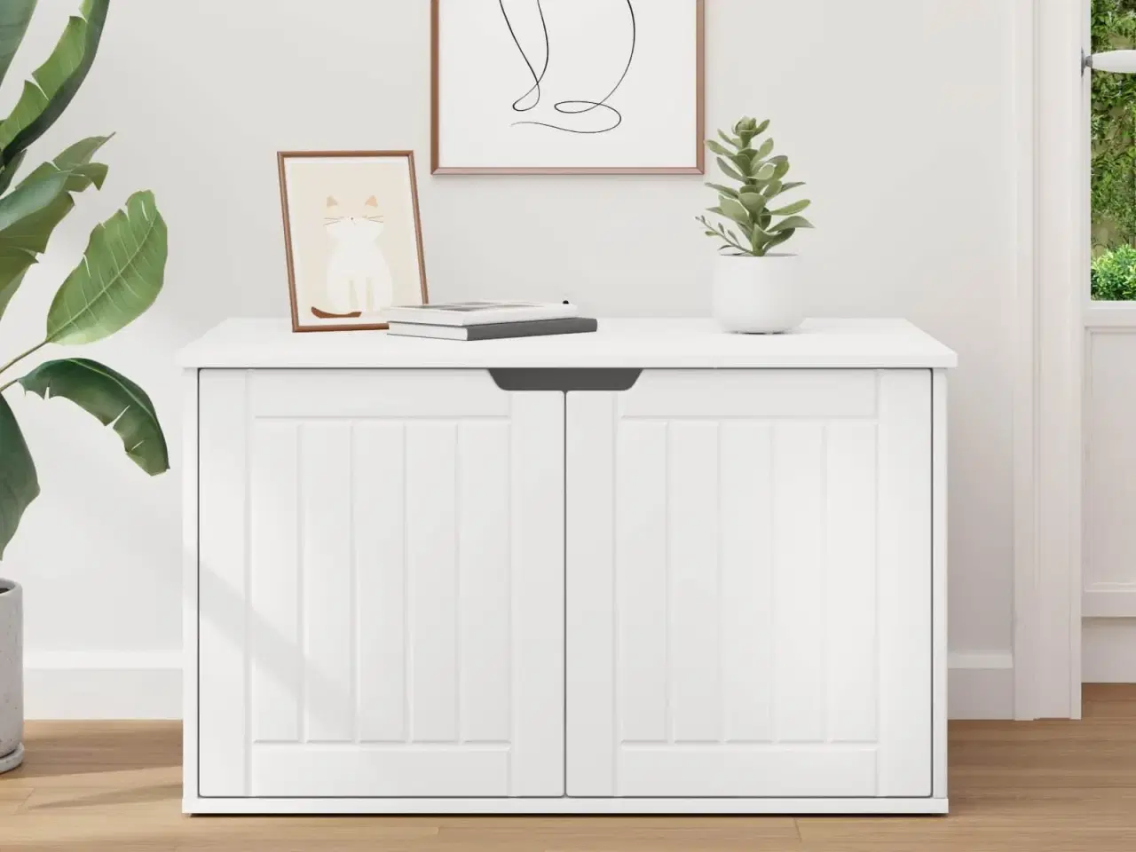 Billede 4 - Kat Hus Hvid 85 x 55 x 50 cm Konstrueret træ