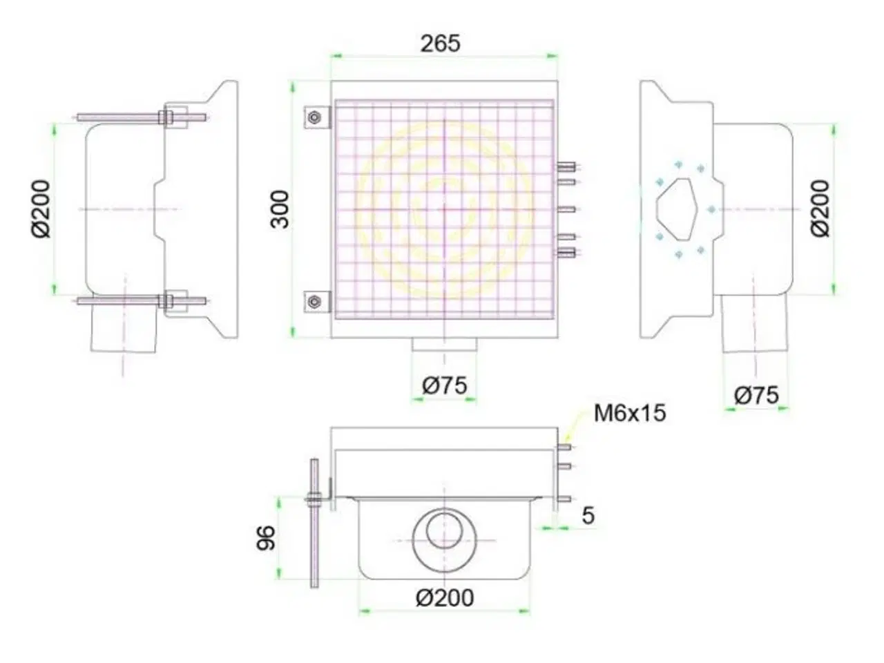 Billede 4 - Rustfrit Gulvafløb (300 x 265 mm) til Spalterende