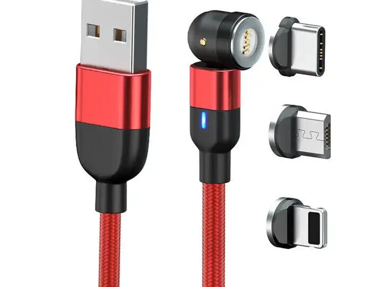 Billede 3 - Magnetisk ladekabel 3 in 1 iPhone Samsung 1m og 2m