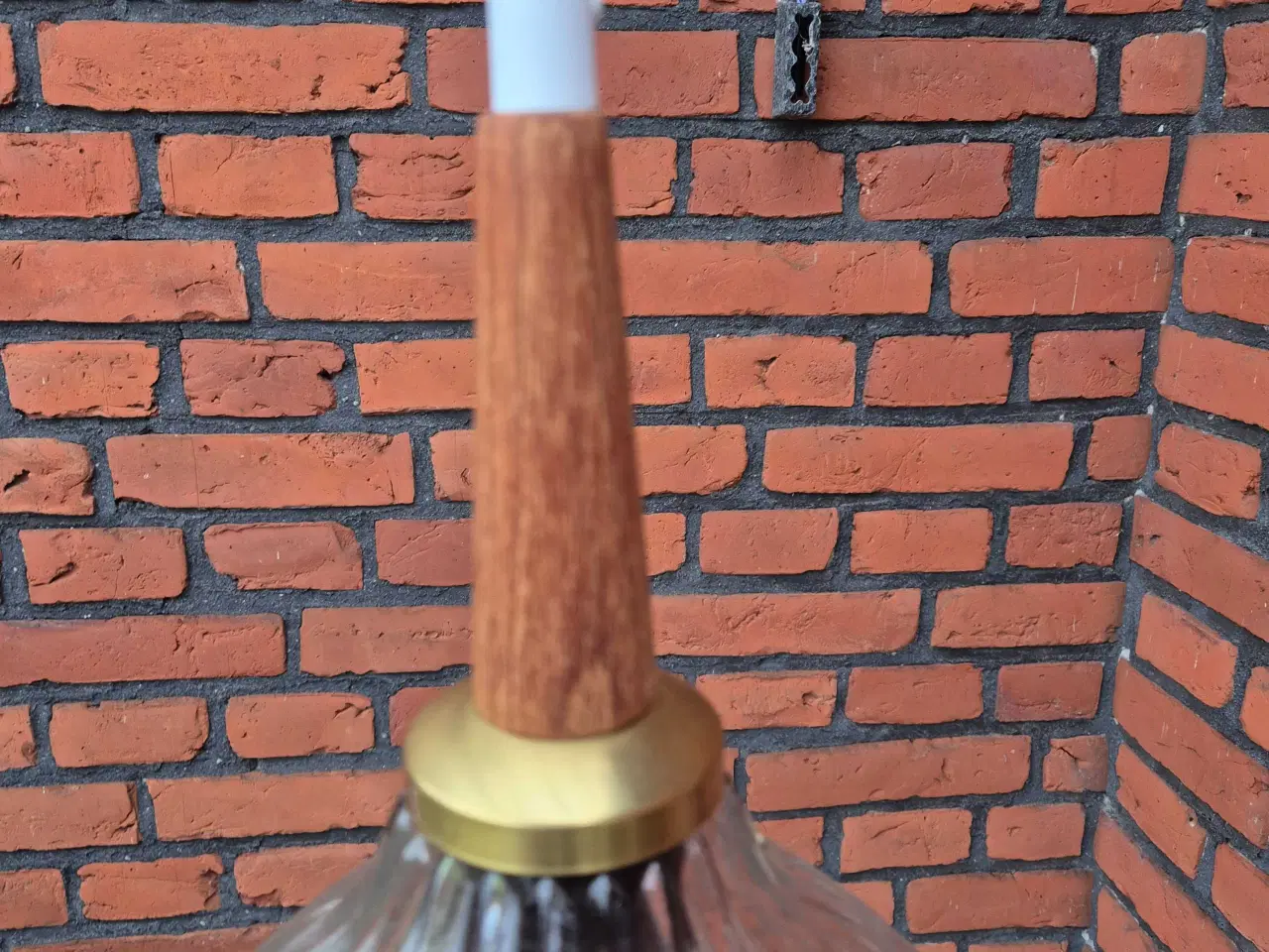 Billede 12 - Fed glaslampe med top i teak