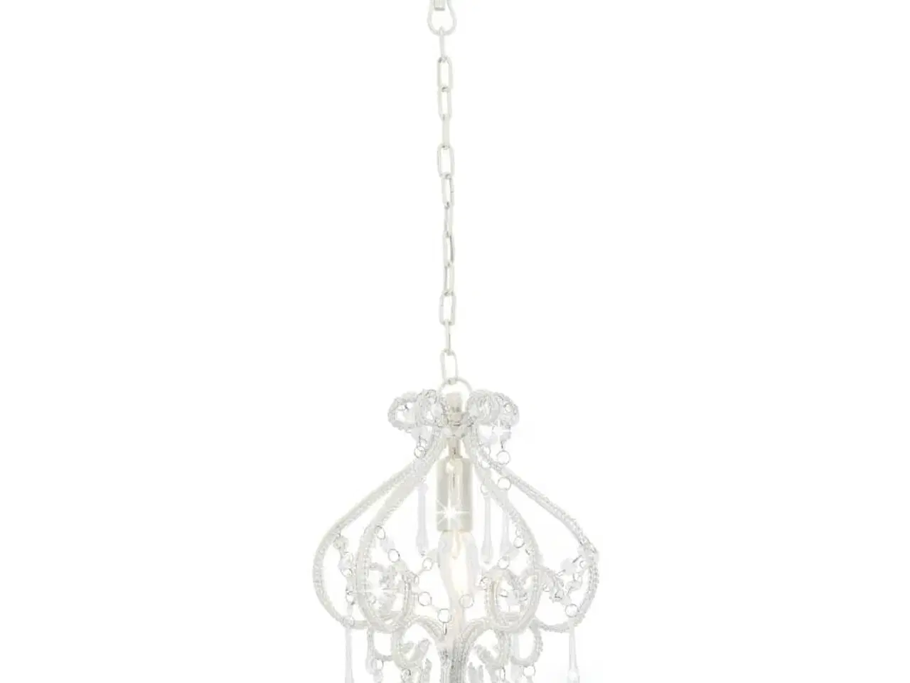 Billede 6 - Loftlampe med perler rund E14 hvid