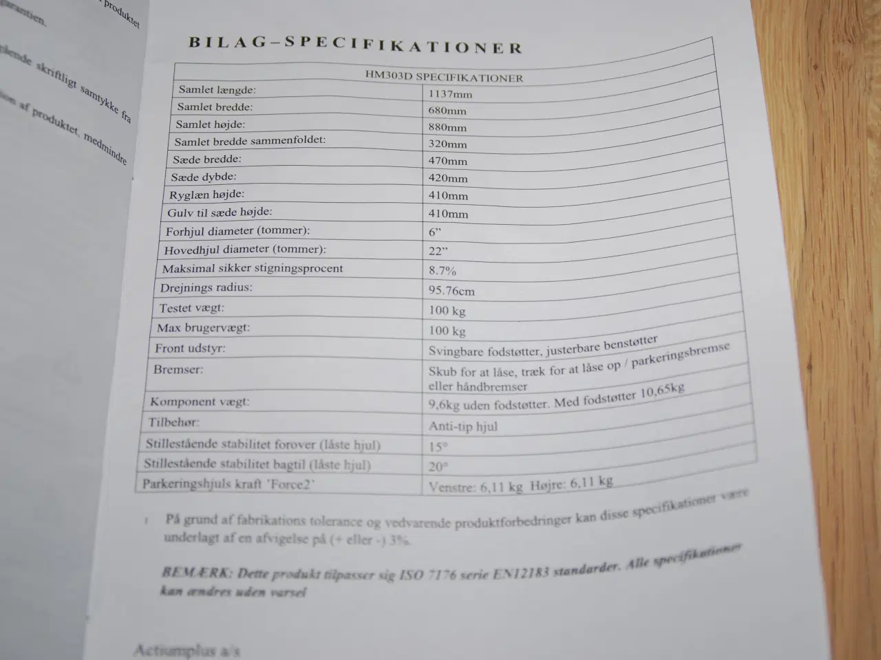 Billede 7 - Kørestol Actiumplus