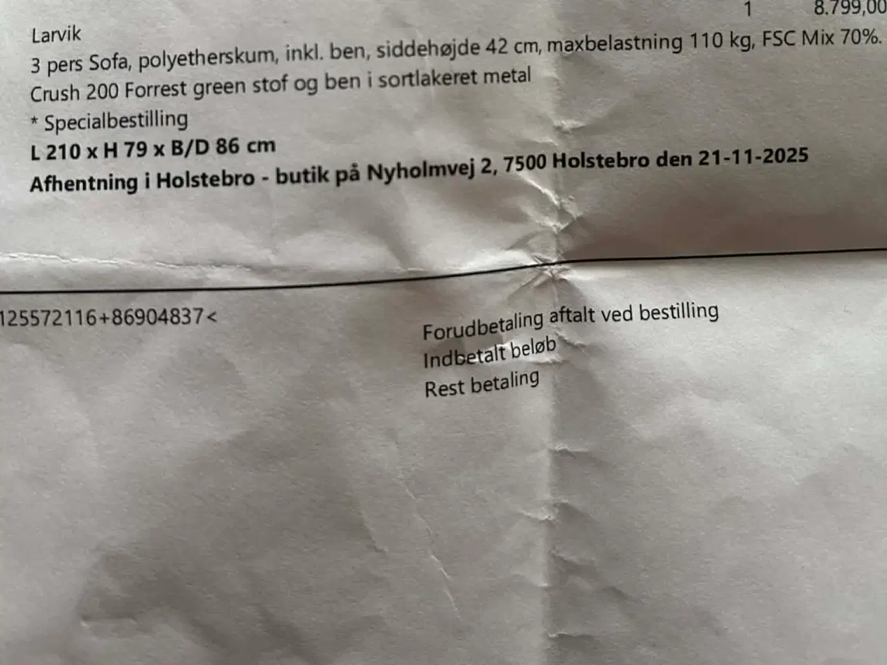 Billede 6 - Som ny Larvik 3 personers sofa