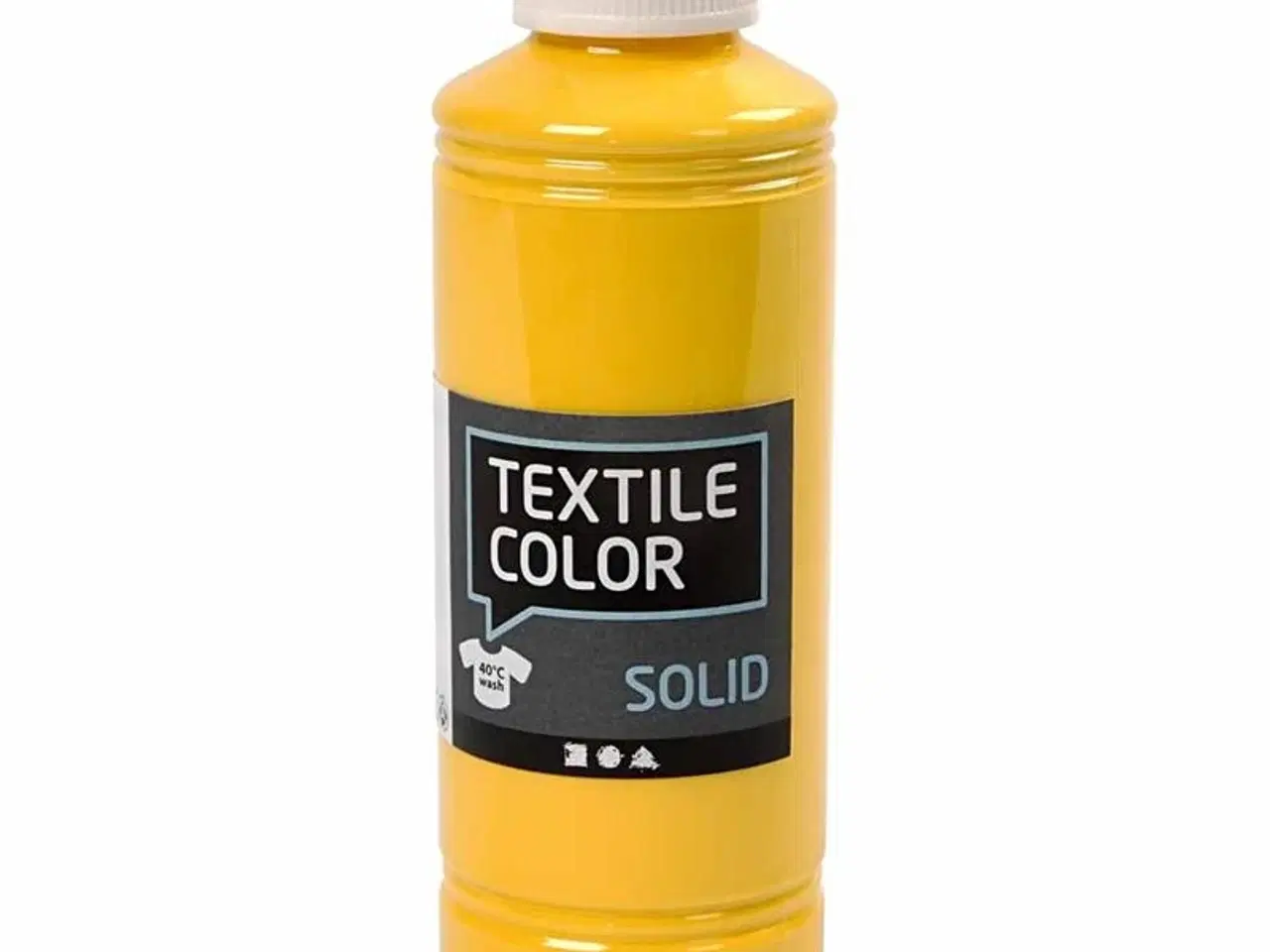Billede 1 - Textile Solid Gul Tekstilmaling 250ml - Dækkende Kvalitet