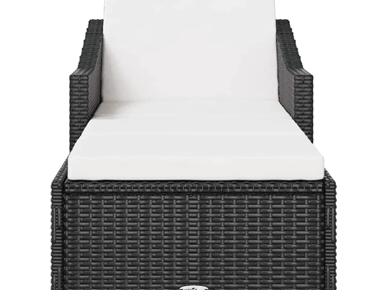Billede 3 - Liggestol med cremefarvet hynde polyrattan sort