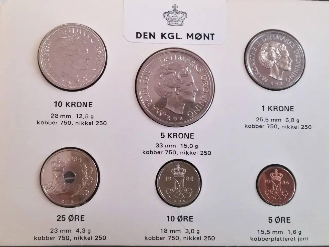 Billede 1 - DET KGL MØNTSÆT 1984 Margrethe II TOP Stand!