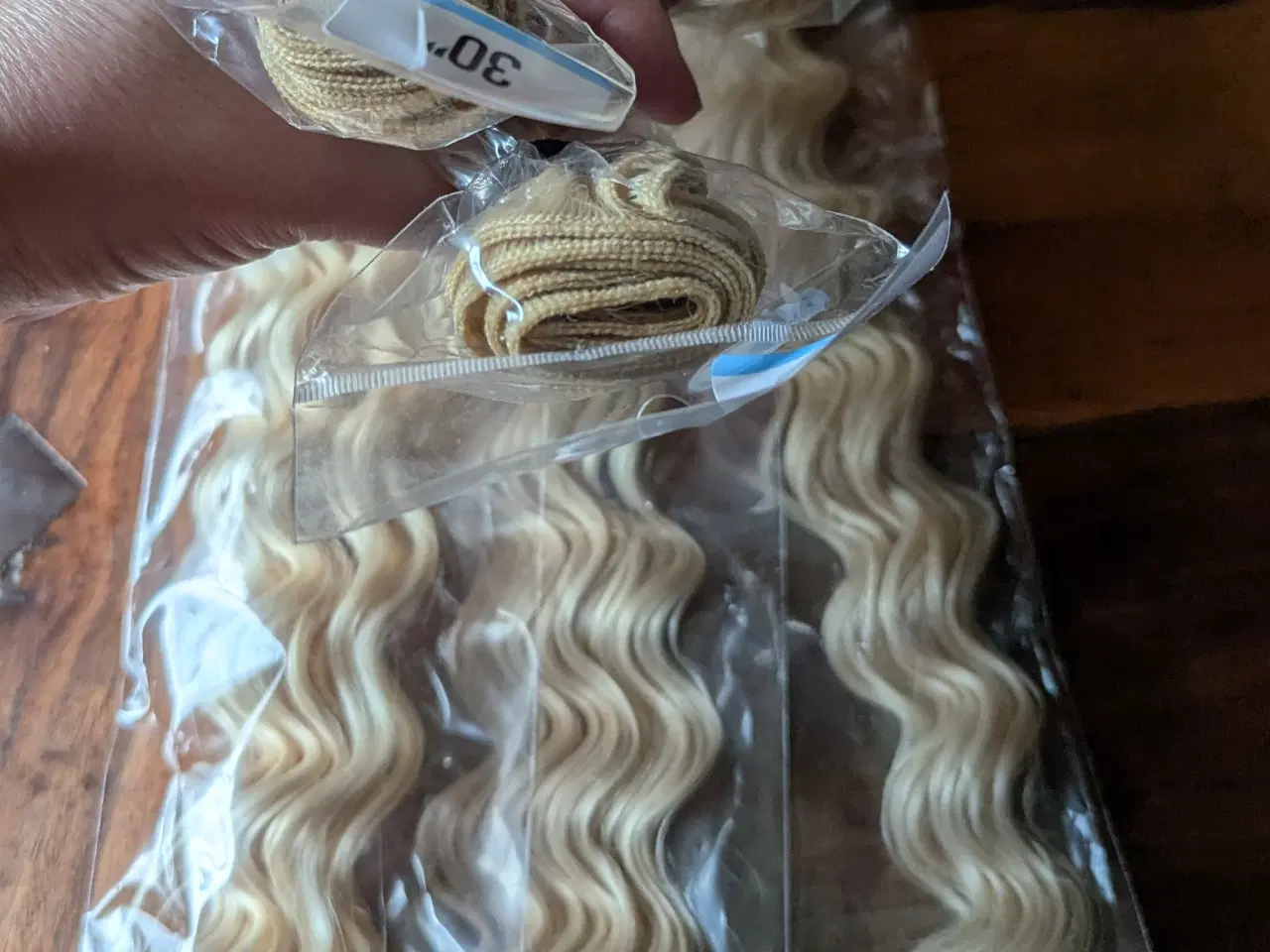 Billede 16 - 3 bundter blonde human hair deep wave 76 cm