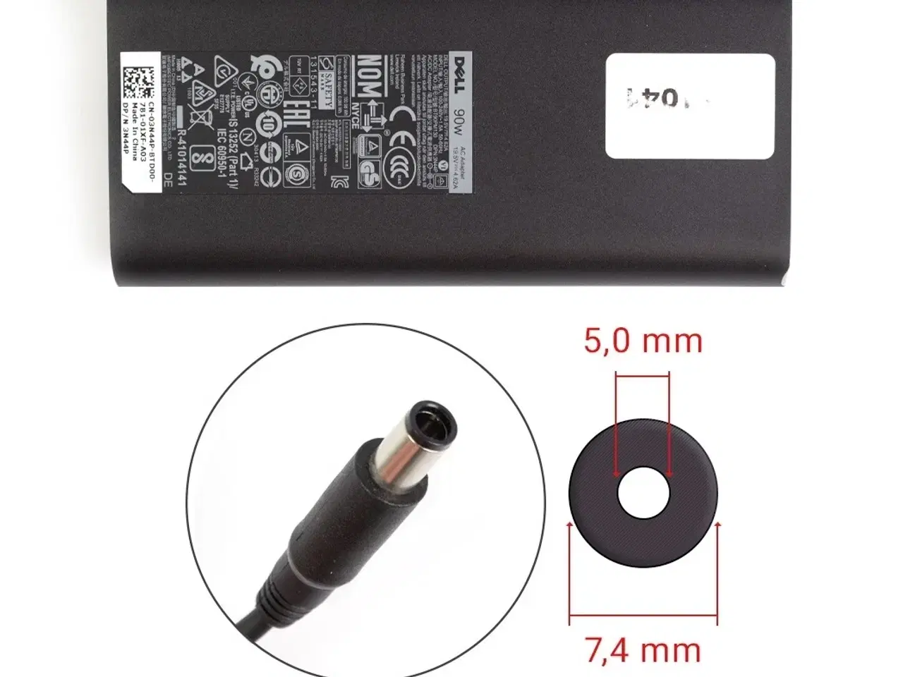 Billede 1 - Dell 90W 19.5V 4.62A New Shape strømforsyning - 7.4mm x 5.0mm - Original