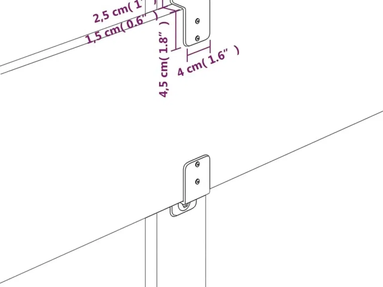 Billede 6 - Sengegavl 90x5x78/88 cm stof mørkegrå
