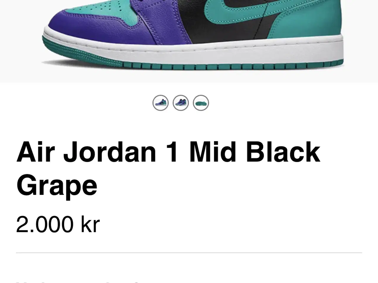 Billede 3 - Jordan 1 Mid Black Grape