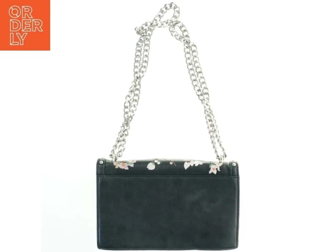 Billede 2 - Sort taske med blomsterbroderi (str. 26x17 cm)