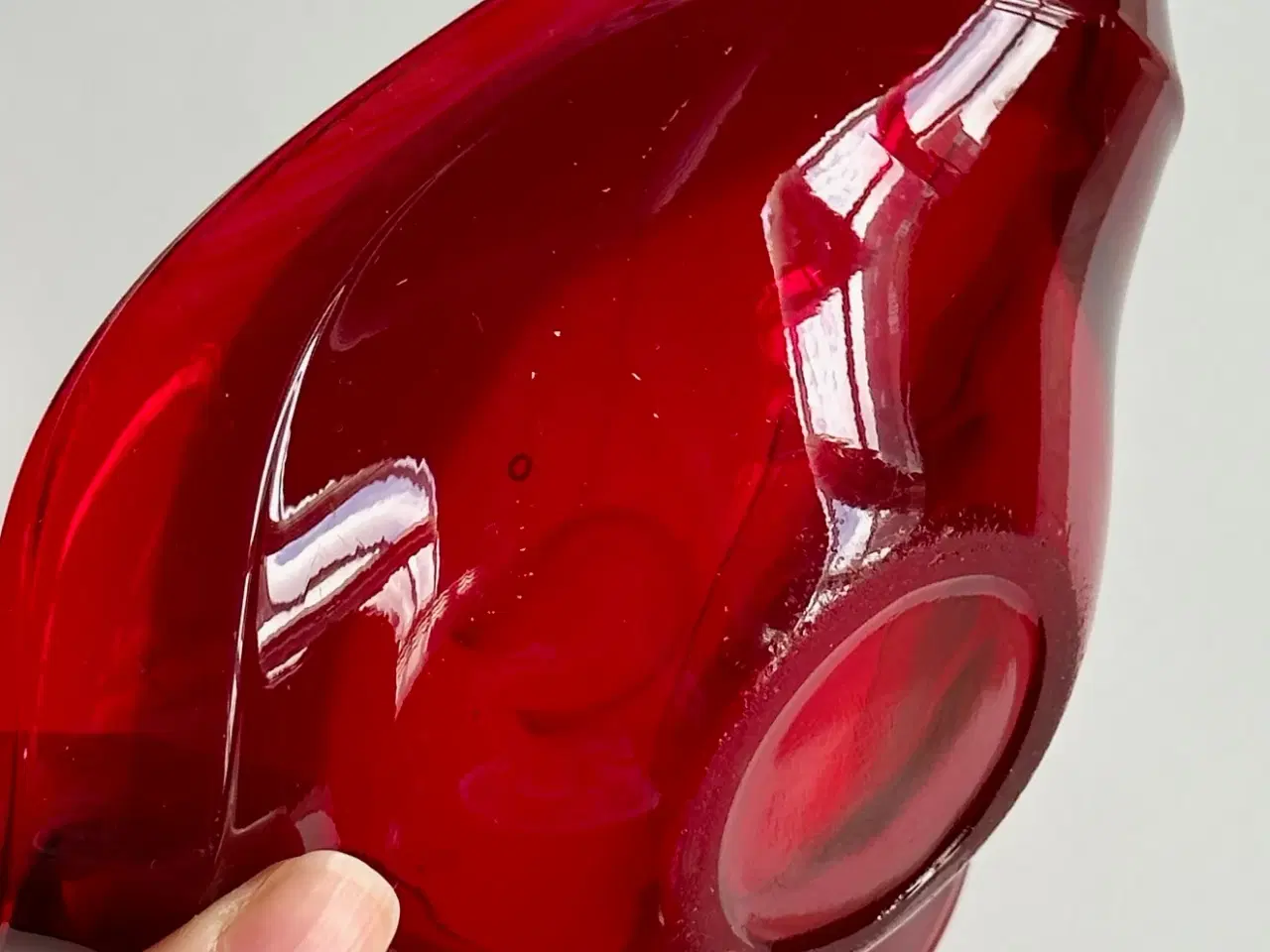 Billede 4 - Rød glasskål