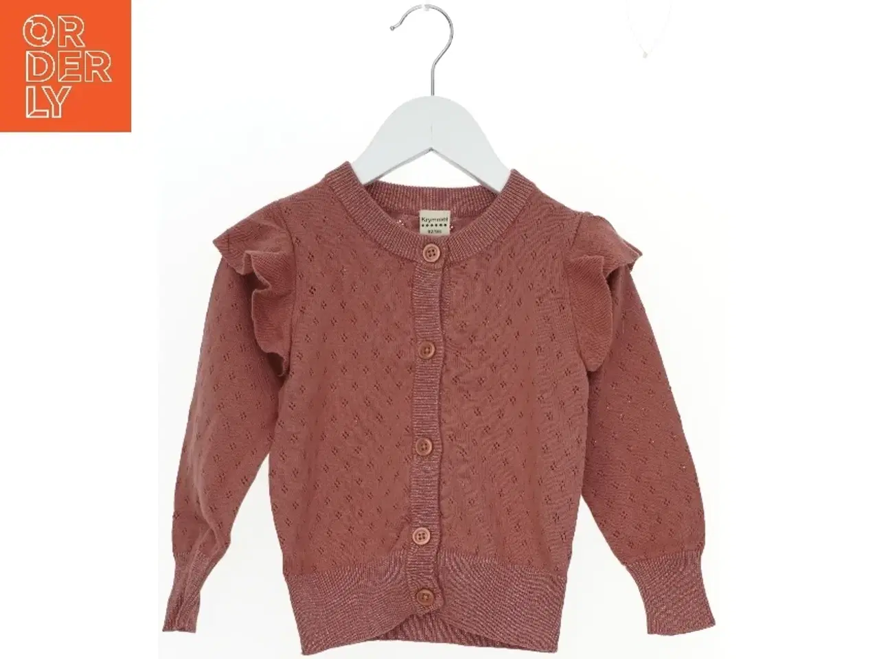 Billede 1 - Rosa strik cardigan med flæser til børn fra Krymmel (str. 98)