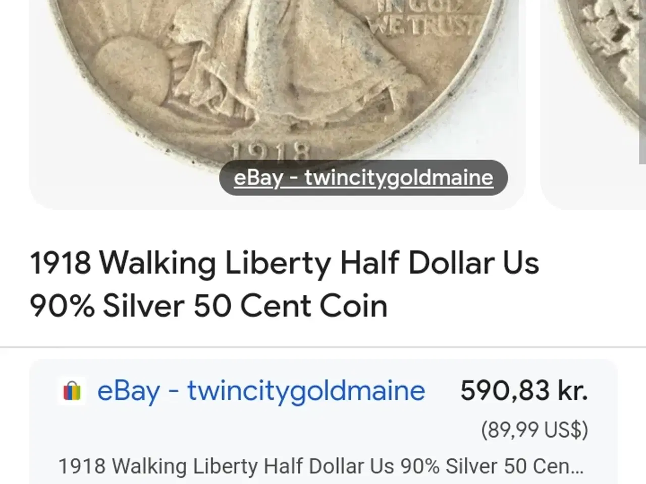Billede 5 - american silver half dollar 1918