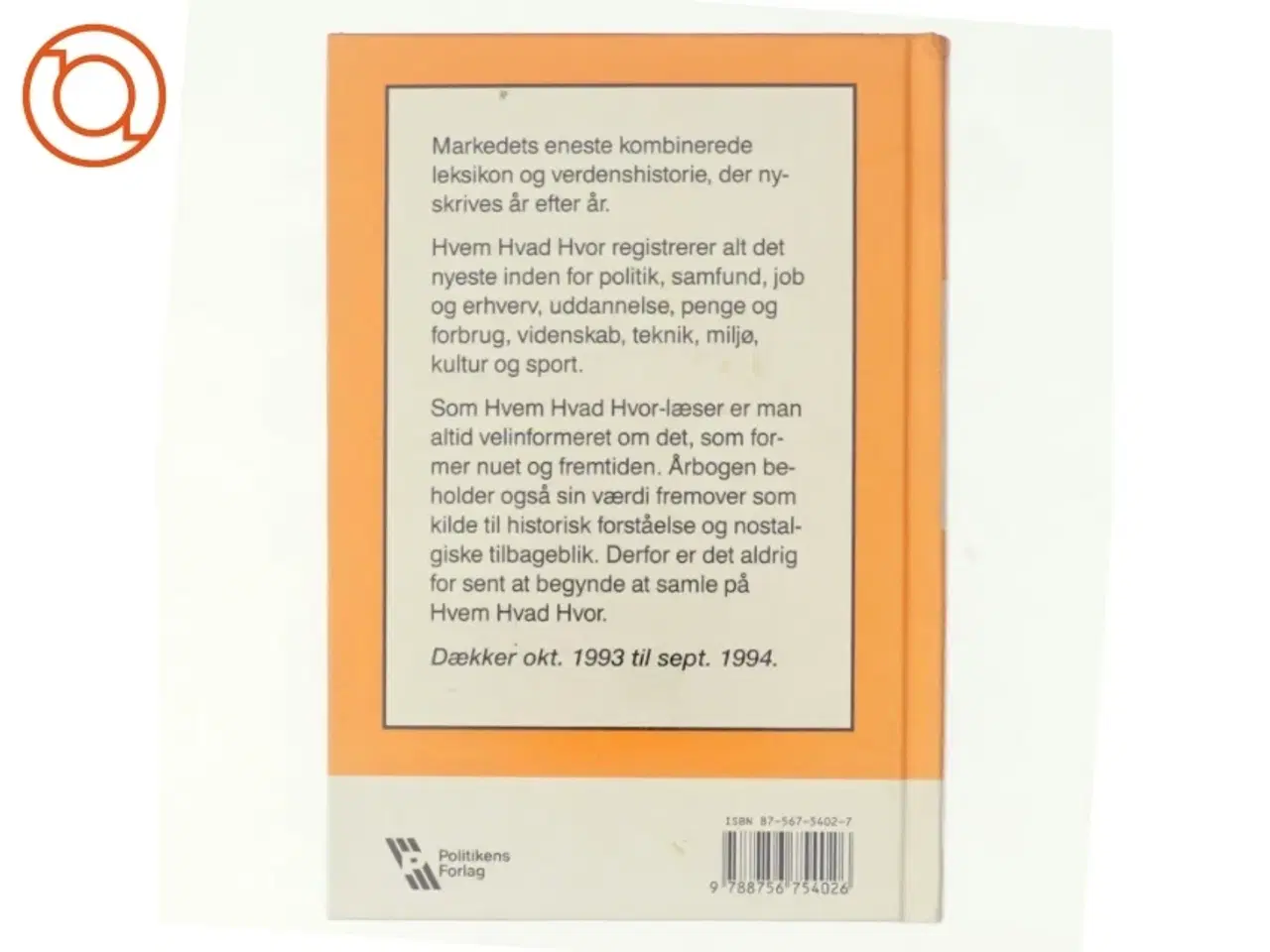 Billede 3 - Hvem Hvad Hvor 1995 fra Politikens Forlag
