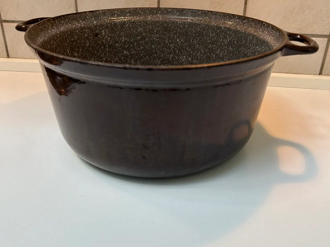 Billede 2 - Vintage emalje gryde i brun