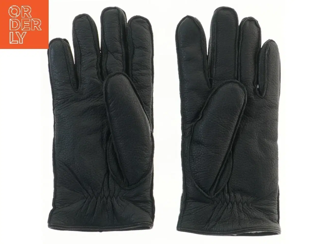 Billede 2 - Sorte læderhandsker 27 cm (str. 27 cm)
