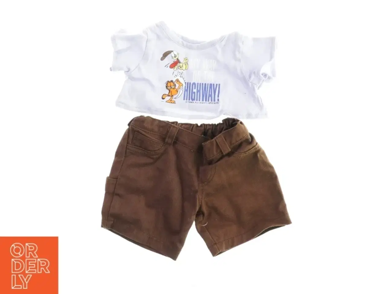 Billede 1 - Bamsetøj med t shirt og shorts fra Build a Bear (str. Livvidde 17 cn)