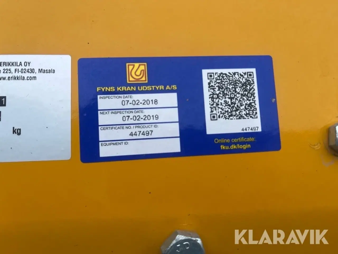 Billede 8 - Traverskran Erikkila KRSR1 1000kg