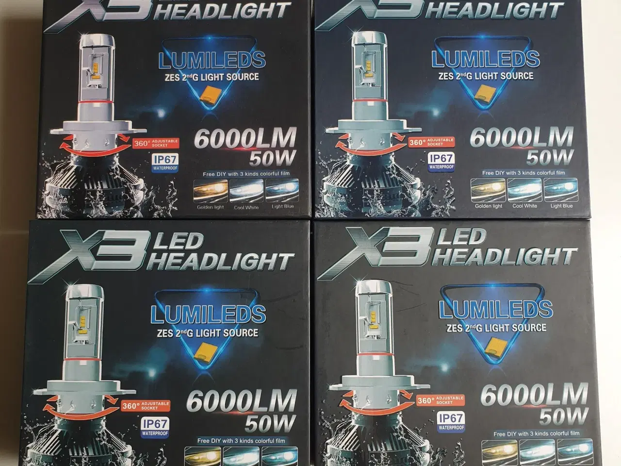 Billede 1 - H4 LED X3 ZES Can Bus 3000K 6500K 8000K / 50W