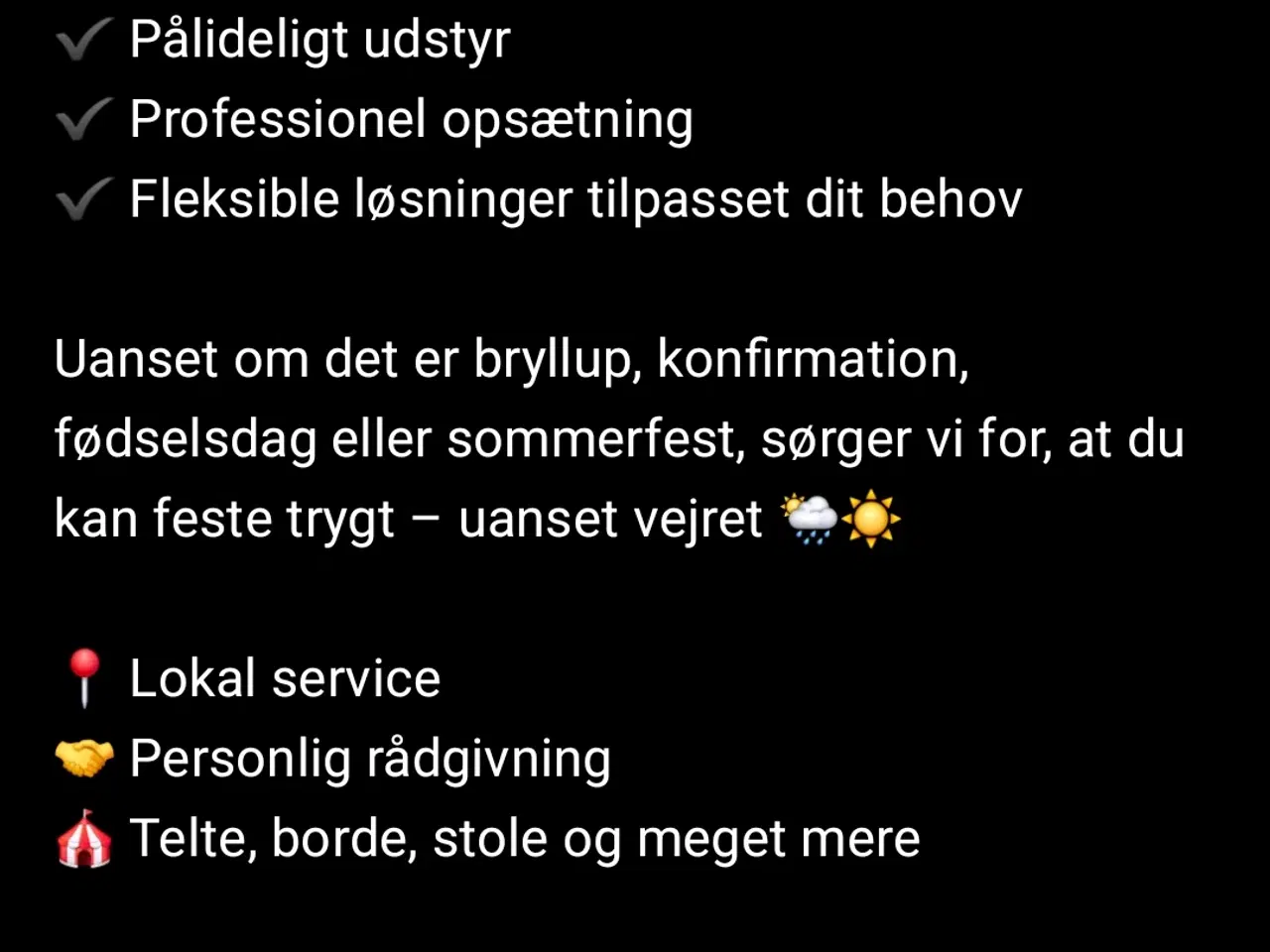 Billede 1 - Festtelt udlejning 