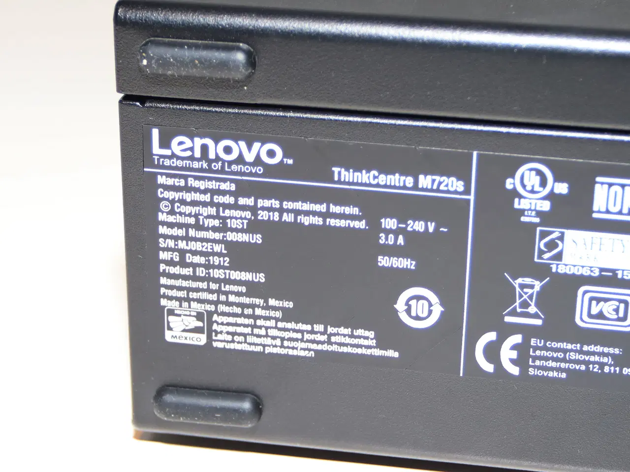 Billede 3 - Lenovo ThinkCentre M720s SFF - 9.gen Core i5
