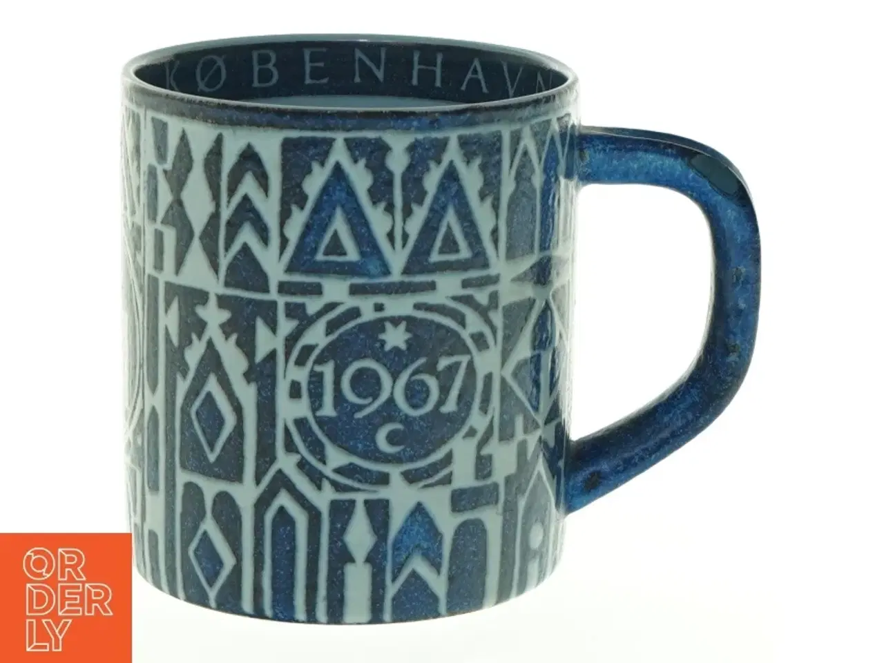 Billede 1 - Blå keramikkrus med København 1967 motiv fra Bing & Grøndahl (str. 12 x 10 cm)