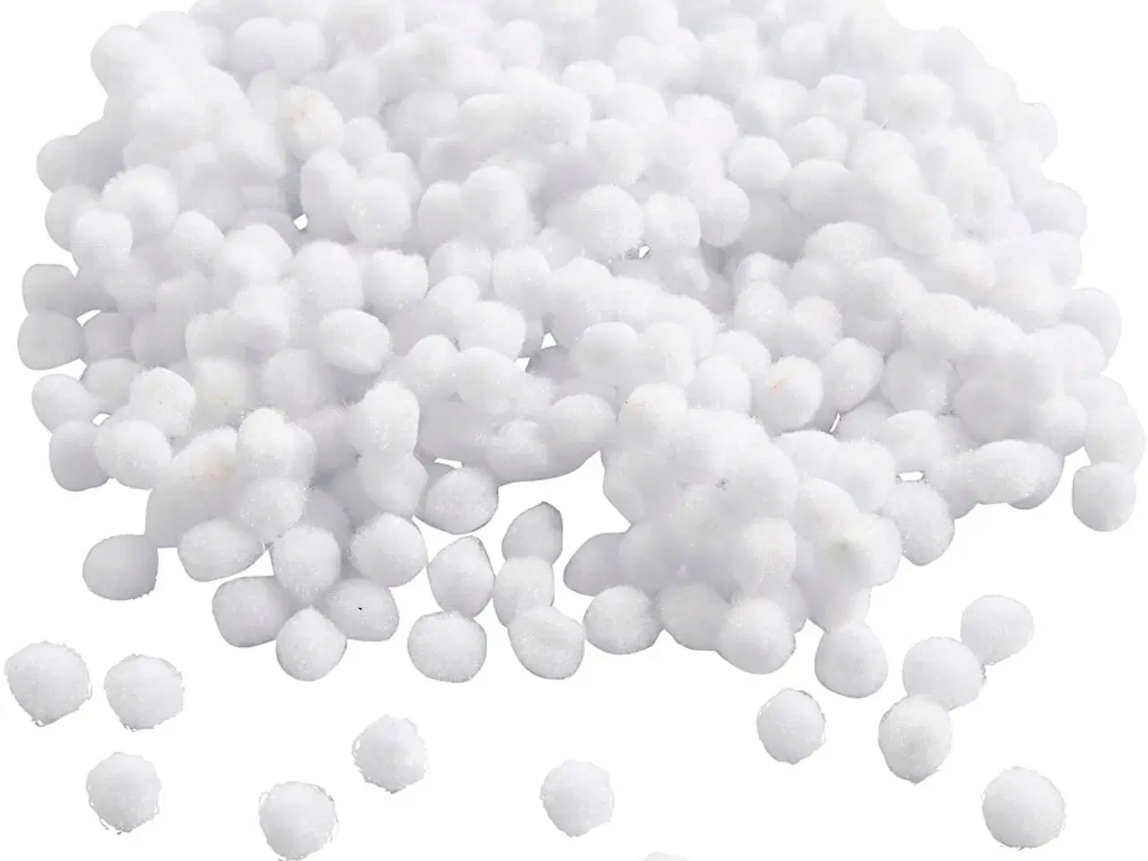 Billede 1 - Hvide Pomponer 5 mm - 550 stk. til Kreative Projekter
