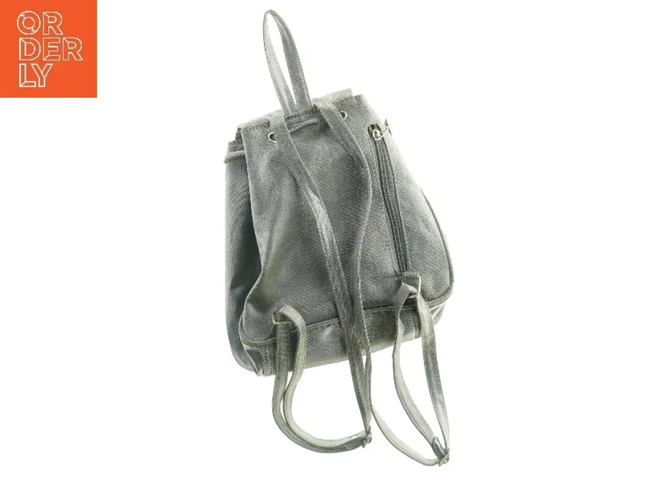 Billede 2 - Grå rygsæk i læderlook (str. 29 x. 24 cm)