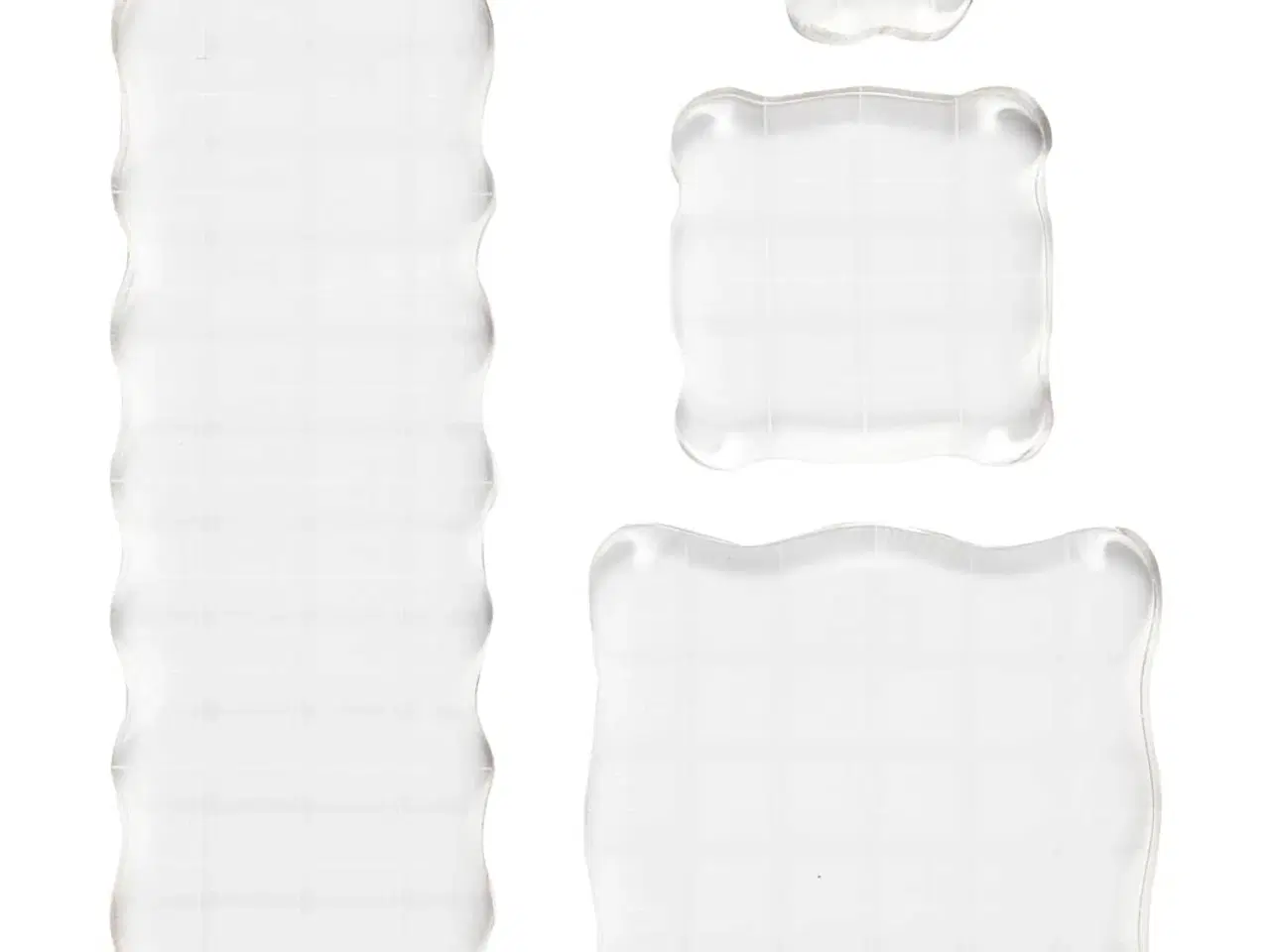 Billede 1 - Akrylblok , str. 2,5x2,5+5x5+7,6x7,6+5x16,5 cm, tykkelse 1 cm, 4stk./ 1 pk.