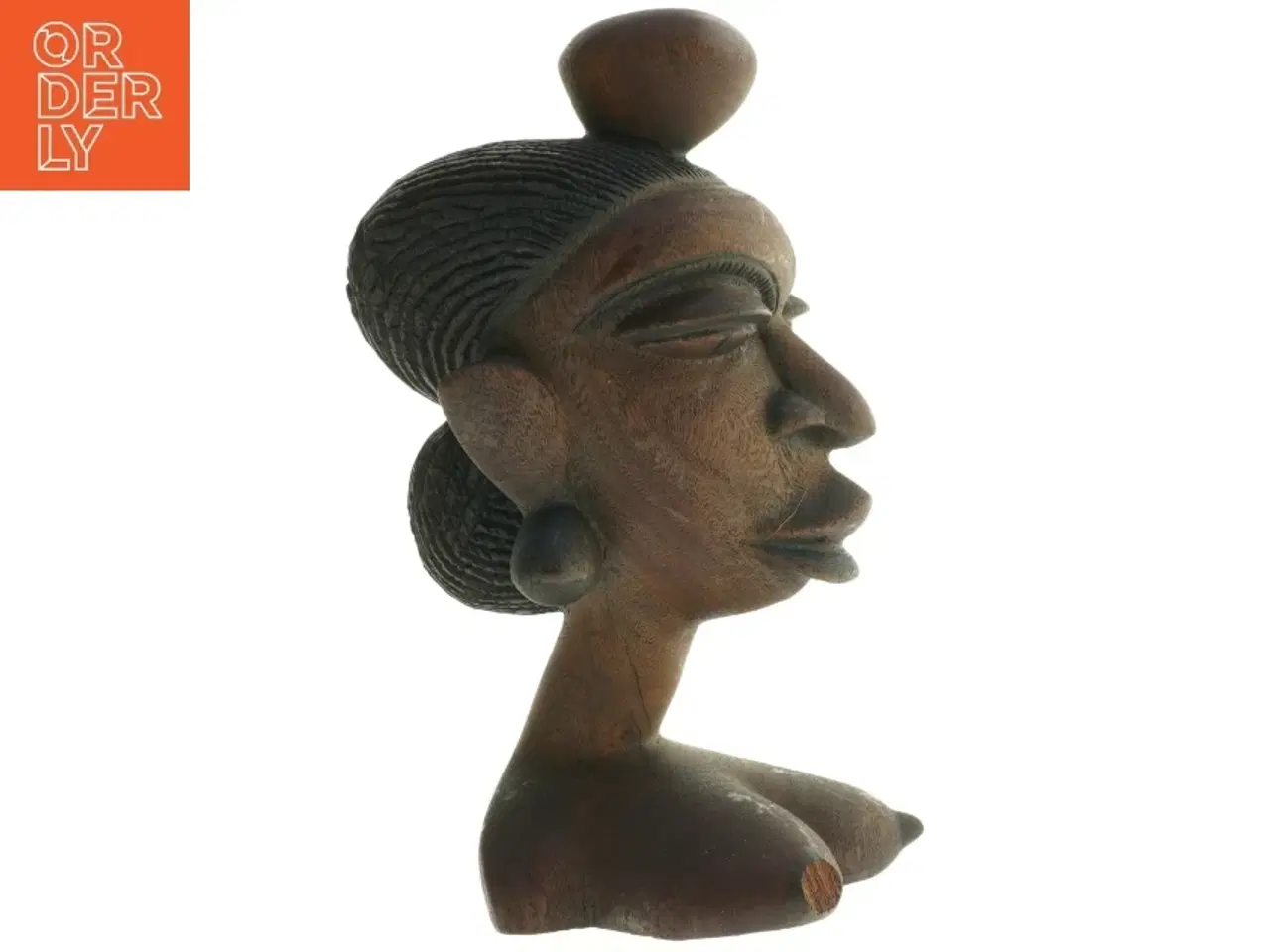 Billede 2 - Træskulptur af kvinde (str. 28 x 13 cm)