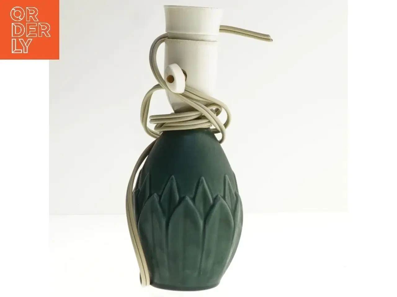 Billede 2 - Bordlampe grøn keramik (str. 20 cm)
