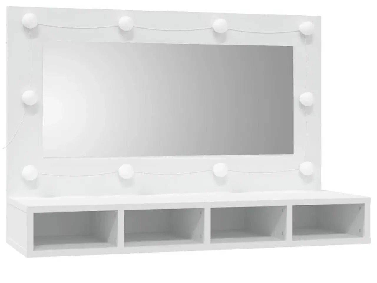 Billede 3 - Spejlskab med LED-lys 90x31,5x62 cm hvid