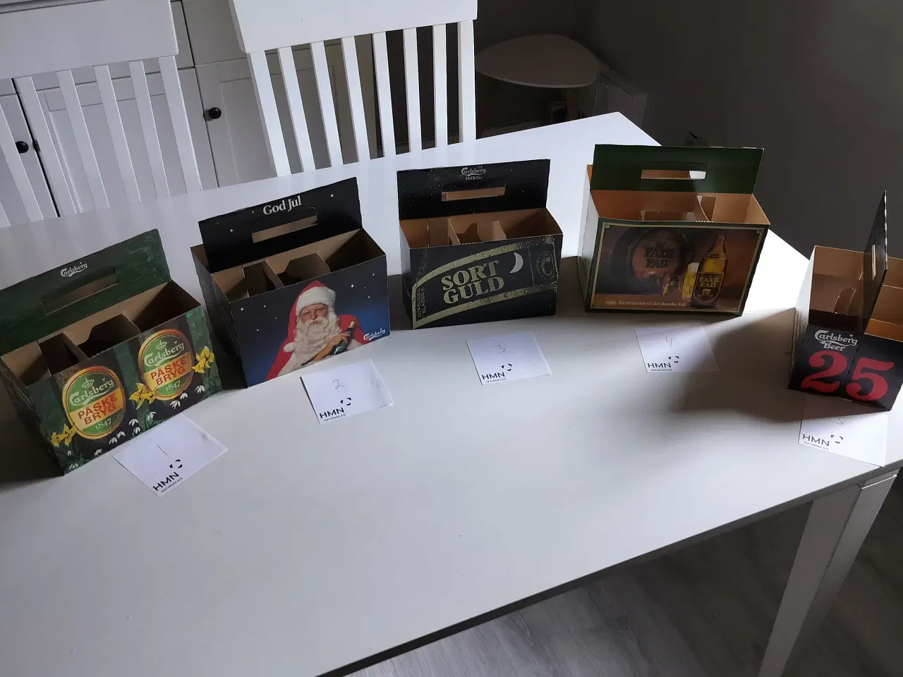 Billede 5 - Ølkasse gamle retro 6 pack ølkasser i pap