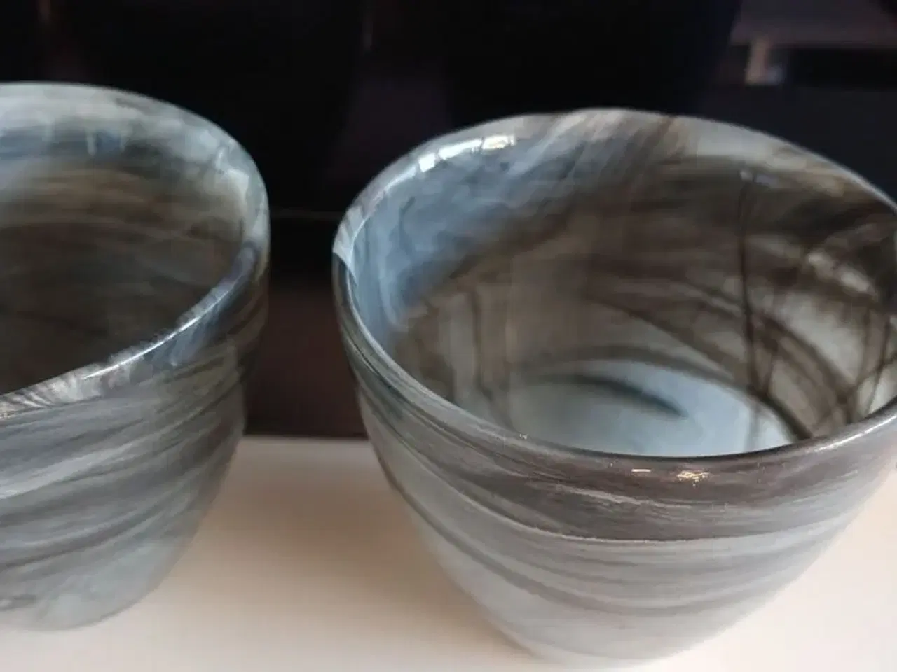 Billede 1 - 4 grå glas skåle