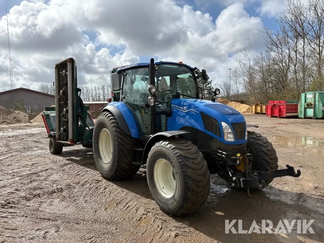 Billede 7 - Traktor New Holland T5.120 med græsklipper
